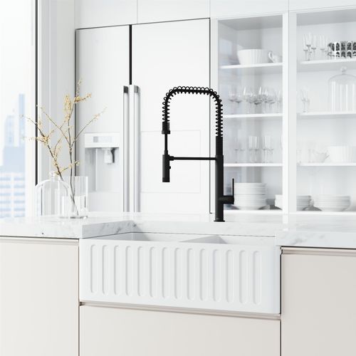 Main product image of Sterling Single Handle Pull-Down Sprayer Kitchen Faucet (Matte Black), VG02037MB