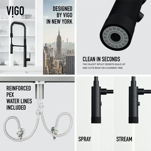 Main product image of Sterling Single Handle Pull-Down Sprayer Kitchen Faucet (Matte Black), VG02037MB