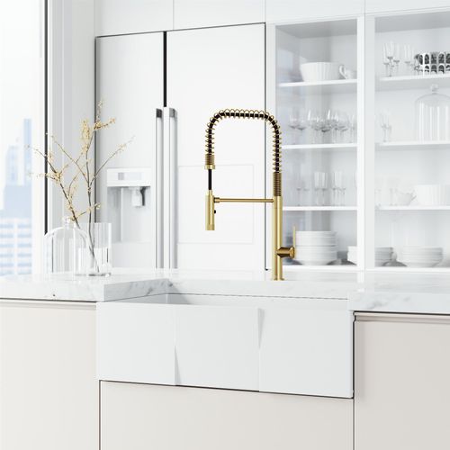 Main product image of Sterling Single Handle Pull-Down Sprayer Kitchen Faucet (Matte Brushed Gold), VG02037MG