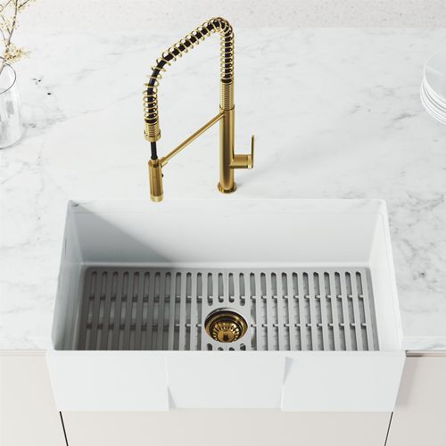 Main product image of Sterling Single Handle Pull-Down Sprayer Kitchen Faucet (Matte Brushed Gold), VG02037MG