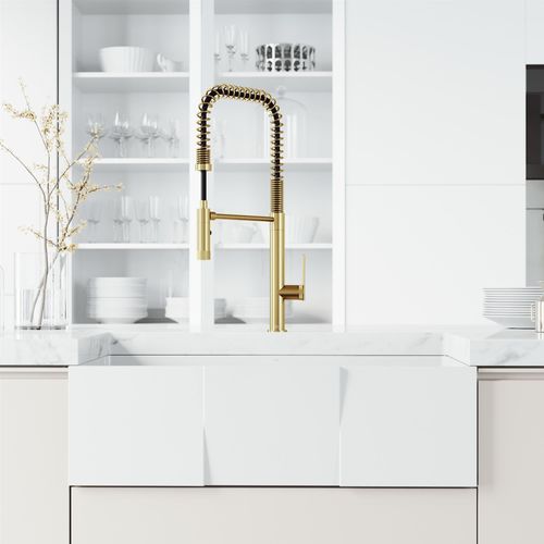 Main product image of Sterling Single Handle Pull-Down Sprayer Kitchen Faucet (Matte Brushed Gold), VG02037MG