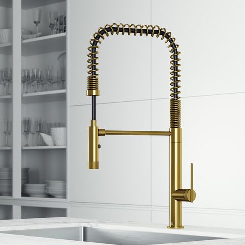Main product image of Sterling Single Handle Pull-Down Sprayer Kitchen Faucet (Matte Brushed Gold), VG02037MG
