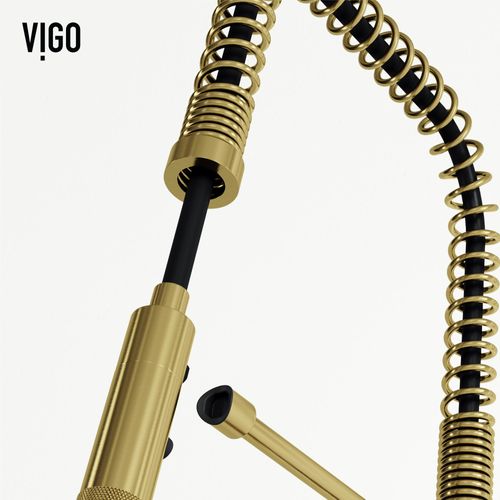 Main product image of Sterling Single Handle Pull-Down Sprayer Kitchen Faucet (Matte Brushed Gold), VG02037MG