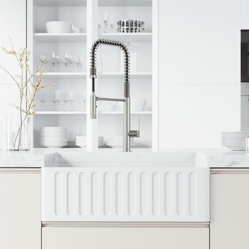 Main product image of Sterling Single Handle Pull-Down Sprayer Kitchen Faucet (Stainless Steel), VG02037ST