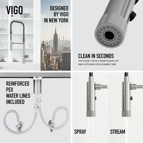 Main product image of Sterling Single Handle Pull-Down Sprayer Kitchen Faucet (Stainless Steel), VG02037ST