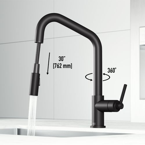 Main product image of Utopia Single Handle Pull-Down Sprayer Kitchen Bar Faucet (Matte Black), VG02038MB