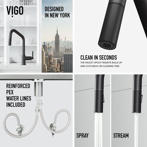 Main product image of Utopia Single Handle Pull-Down Sprayer Kitchen Bar Faucet (Matte Black), VG02038MB