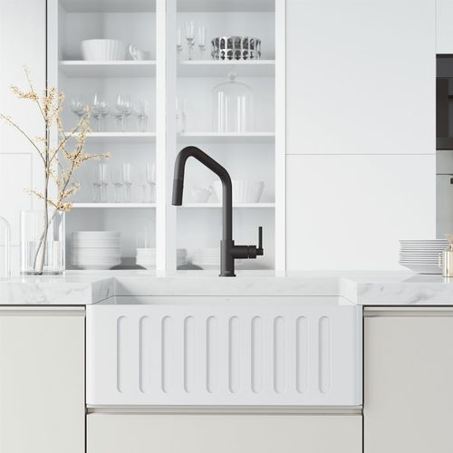 Main product image of Utopia Single Handle Pull-Down Sprayer Kitchen Bar Faucet (Matte Black), VG02038MB