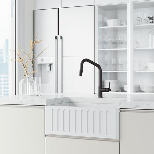 Main product image of Utopia Single Handle Pull-Down Sprayer Kitchen Bar Faucet (Matte Black), VG02038MB