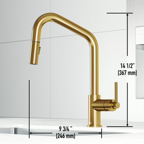 Main product image of Utopia Single Handle Pull-Down Sprayer Kitchen Bar Faucet (Matte Brushed Gold), VG02038MG