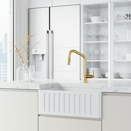 Main product image of Utopia Single Handle Pull-Down Sprayer Kitchen Bar Faucet (Matte Brushed Gold), VG02038MG