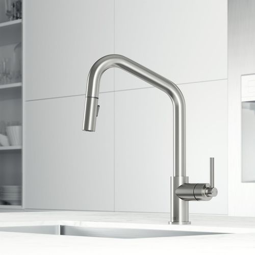 Main product image of Utopia Single Handle Pull-Down Sprayer Kitchen Bar Faucet (Stainless Steel), VG02038ST