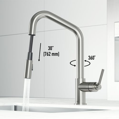 Main product image of Utopia Single Handle Pull-Down Sprayer Kitchen Bar Faucet (Stainless Steel), VG02038ST