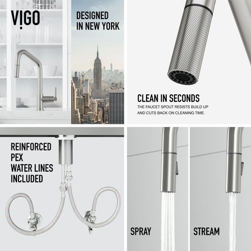 Main product image of Utopia Single Handle Pull-Down Sprayer Kitchen Bar Faucet (Stainless Steel), VG02038ST