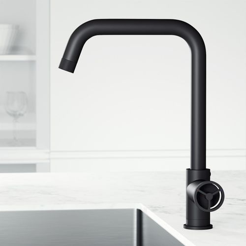 Main product image of Cass Industrial Single Handle Kitchen Bar Faucet (Matte Black)