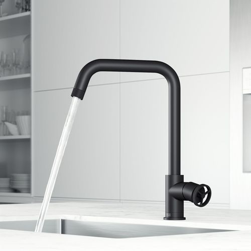 Main product image of Cass Industrial Single Handle Kitchen Bar Faucet (Matte Black)
