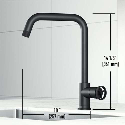 Main product image of Cass Industrial Single Handle Kitchen Bar Faucet (Matte Black)