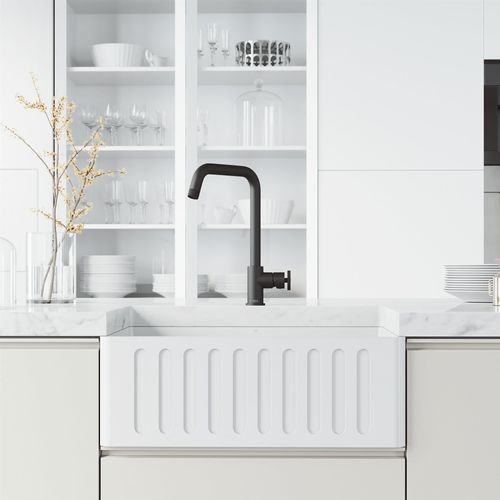 Main product image of Cass Industrial Single Handle Kitchen Bar Faucet (Matte Black)