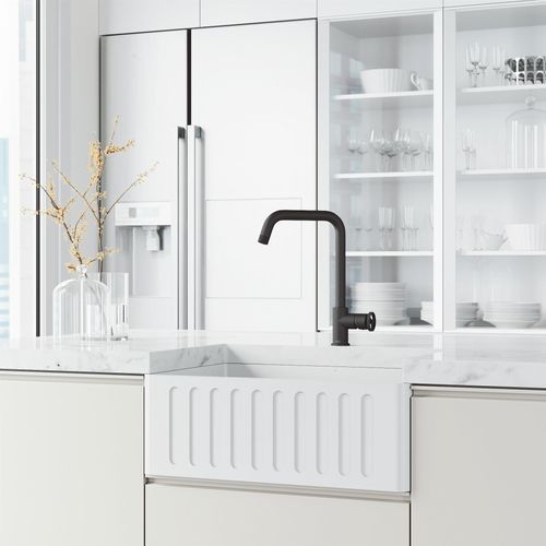 Main product image of Cass Industrial Single Handle Kitchen Bar Faucet (Matte Black)