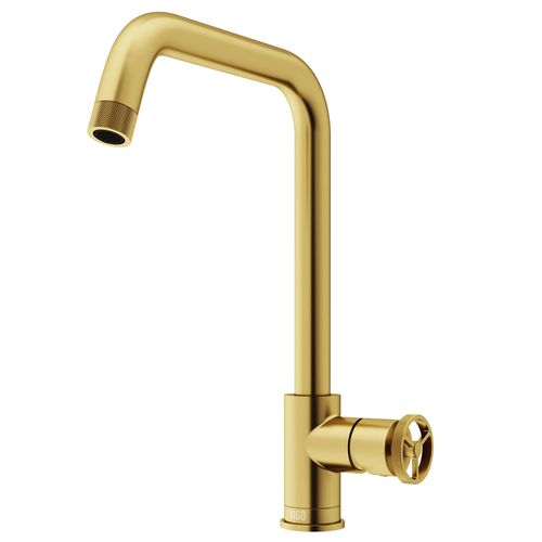 Main product image of Cass Industrial Single Handle Kitchen Bar Faucet (Matte Brushed Gold), VG02040MG