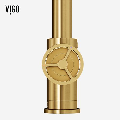 Main product image of Cass Industrial Single Handle Kitchen Bar Faucet (Matte Brushed Gold), VG02040MG