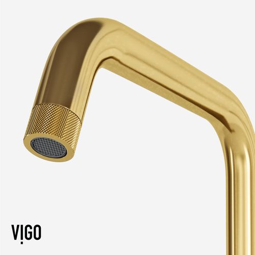 Main product image of Cass Industrial Single Handle Kitchen Bar Faucet (Matte Brushed Gold), VG02040MG