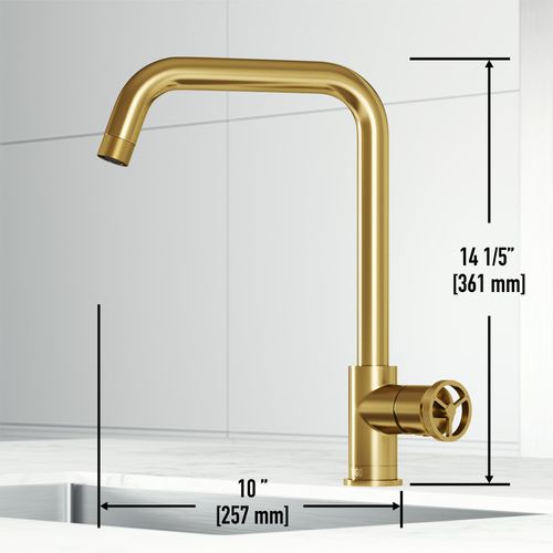 Main product image of Cass Industrial Single Handle Kitchen Bar Faucet (Matte Brushed Gold), VG02040MG