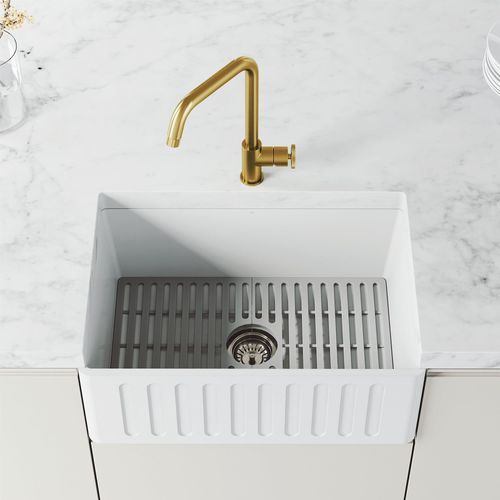 Main product image of Cass Industrial Single Handle Kitchen Bar Faucet (Matte Brushed Gold), VG02040MG