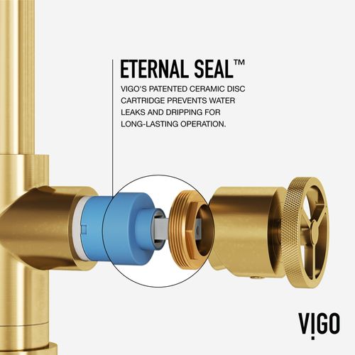 Main product image of Cass Industrial Single Handle Kitchen Bar Faucet (Matte Brushed Gold), VG02040MG