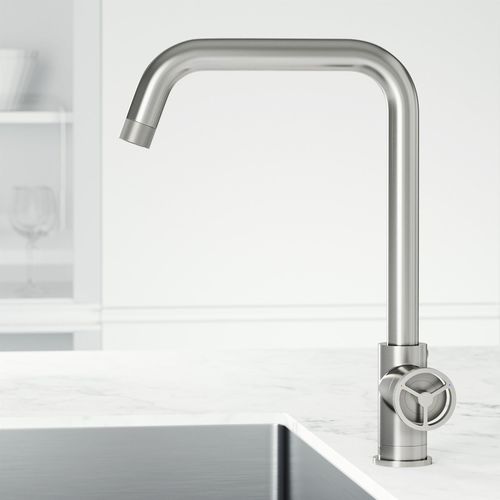 Main product image of Cass Industrial Single Handle Kitchen Bar Faucet (Stainless Steel), VG02040ST