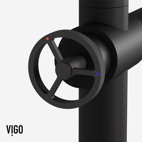 Main product image of Cass Single Handle Bridge Kitchen Faucet w/ Side Sprayer (Matte Black), VG02050MB