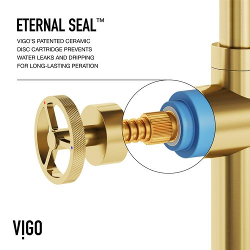 Main product image of Cass Single Handle Bridge Kitchen Faucet with Side Sprayer (Matte Brushed Gold), VG02050MG