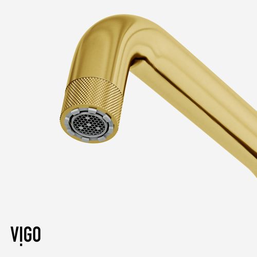 Main product image of Cass Single Handle Bridge Kitchen Faucet with Side Sprayer (Matte Brushed Gold), VG02050MG