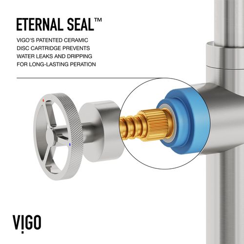 Main product image of Cass Single Handle Bridge Kitchen Faucet (Stainless Steel), VG02050ST