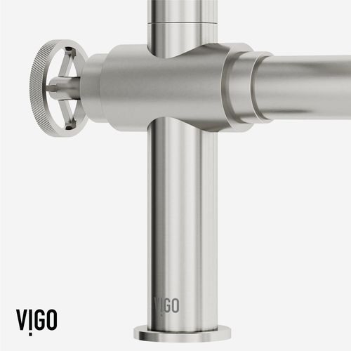Main product image of Cass Single Handle Bridge Kitchen Faucet (Stainless Steel), VG02050ST