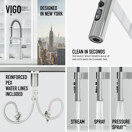 Main product image of Edison Pro Single Handle Pull-Down Kitchen Faucet (Chrome), VG02052CH