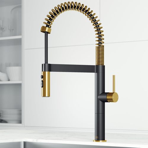 Main product image of Edison Pro Single Handle Pull-Down Kitchen Faucet (Matte Gold/Matte Black), VG02052MGMB