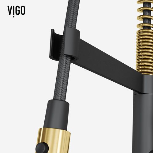 Main product image of Edison Pro Single Handle Pull-Down Kitchen Faucet (Matte Gold/Matte Black), VG02052MGMB