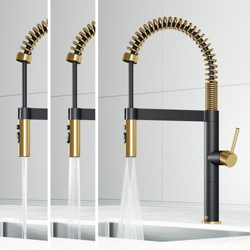 Main product image of Edison Pro Single Handle Pull-Down Kitchen Faucet (Matte Gold/Matte Black), VG02052MGMB