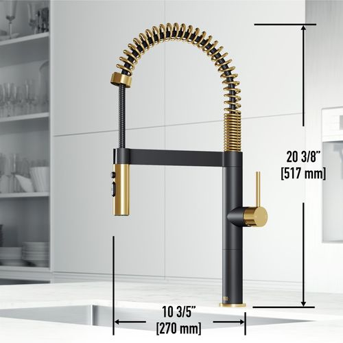 Main product image of Edison Pro Single Handle Pull-Down Kitchen Faucet (Matte Gold/Matte Black), VG02052MGMB