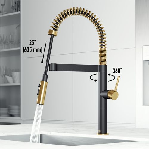 Main product image of Edison Pro Single Handle Pull-Down Kitchen Faucet (Matte Gold/Matte Black), VG02052MGMB