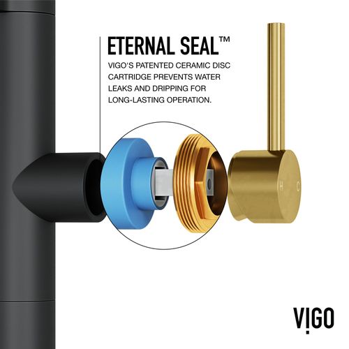 Main product image of Edison Pro Single Handle Pull-Down Kitchen Faucet (Matte Gold/Matte Black), VG02052MGMB