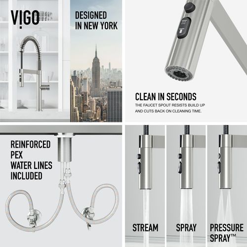 Main product image of Edison Pro Single Handle Pull-Down Kitchen Faucet (Stainless Steel), VG02052ST
