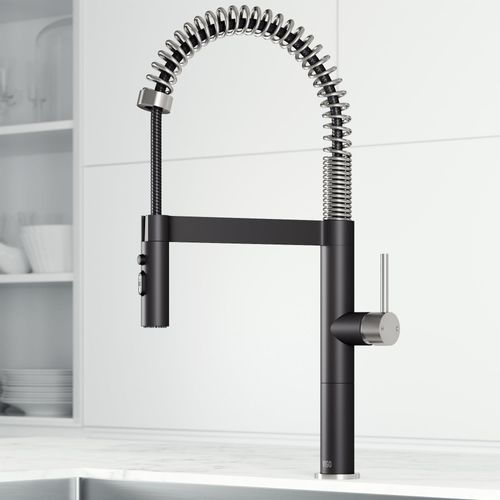 Main product image of Edison Pro Single Handle Pull-Down Kitchen Faucet (Stainless Steel/Matte Black), VG02052STMB