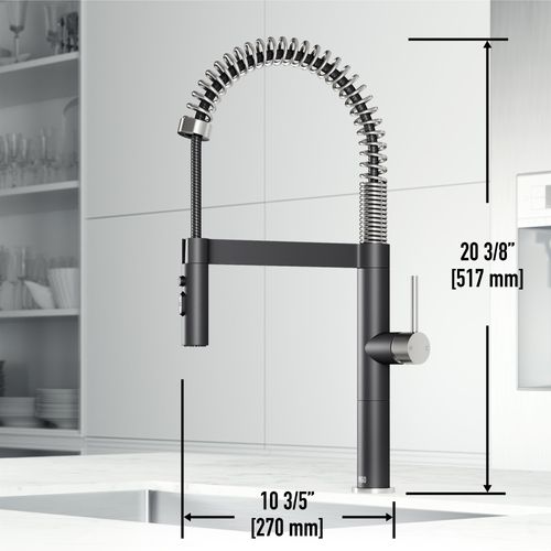 Main product image of Edison Pro Single Handle Pull-Down Kitchen Faucet (Stainless Steel/Matte Black), VG02052STMB