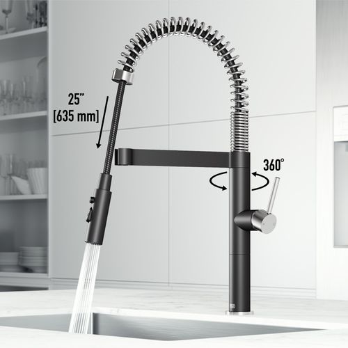 Main product image of Edison Pro Single Handle Pull-Down Kitchen Faucet (Stainless Steel/Matte Black), VG02052STMB