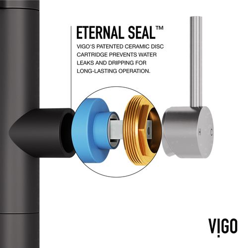 Main product image of Edison Pro Single Handle Pull-Down Kitchen Faucet (Stainless Steel/Matte Black), VG02052STMB
