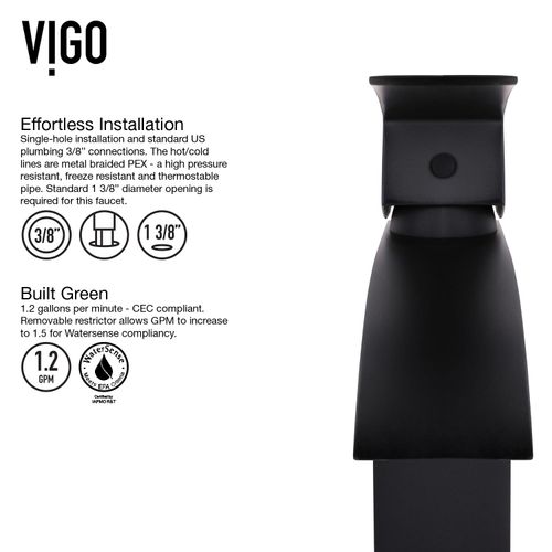 Main product image of Duris Single Handle Bathroom Vessel Faucet (Matte Black), VG03007MB