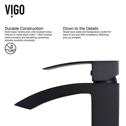 Main product image of Duris Single Handle Bathroom Vessel Faucet (Matte Black), VG03007MB