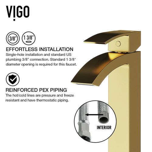 Main product image of Duris Single Handle Bathroom Vessel Faucet (Matte Brushed Gold), VG03007MG